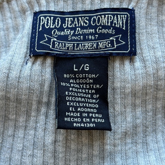 Ralph Lauren Polo Jeans Ribbed Tee with Pocket on Sleeve - Picture 10 of 13